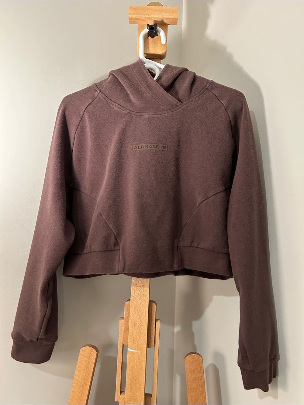 Alphalete Women's Cropped Hoodie in Cocoa Brown Tone Size XL